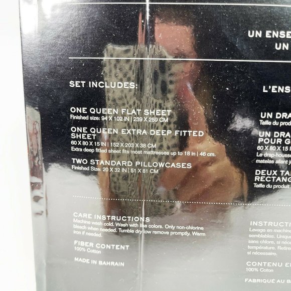 RALPH LAUREN Blue Floral Queen 4pc Sheet Set - Picture 5 of 5